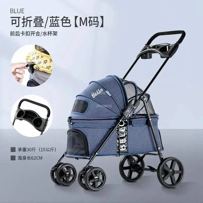 Dog Cat Foldable Pet Stroller 